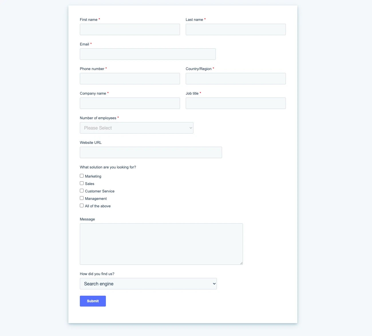 single step form example