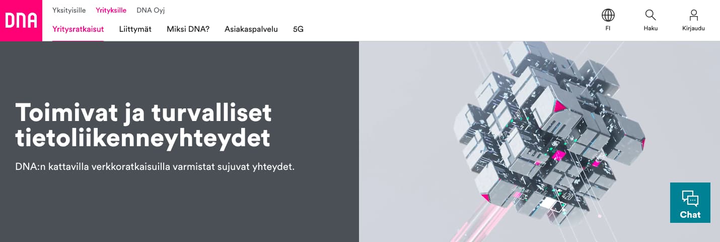 Chatbot on DNA homepage