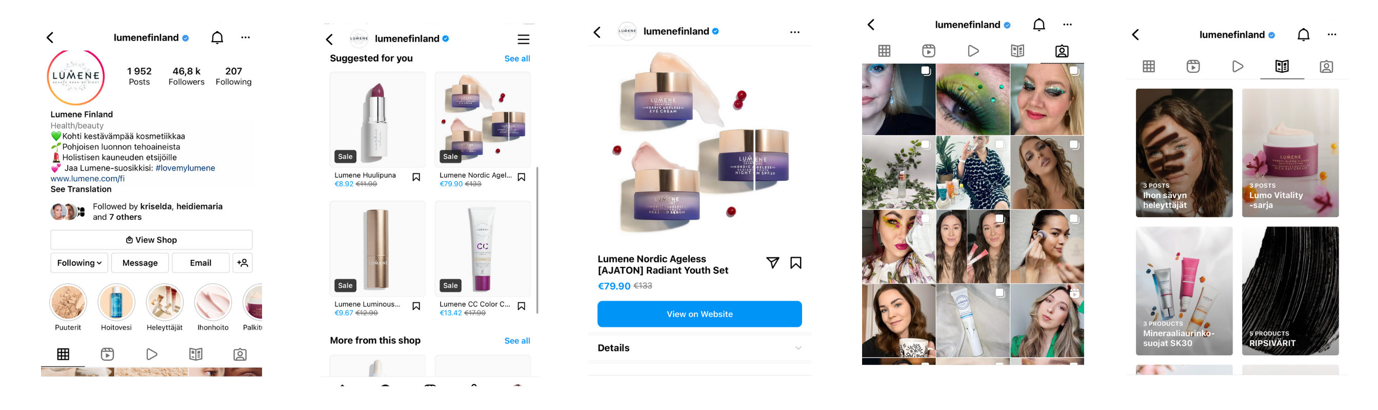 lumene instagram social commerce 