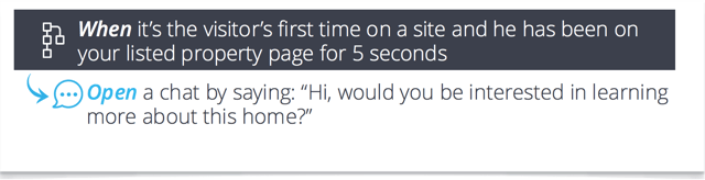 Example rule 1; when it's the visitors first time on the site