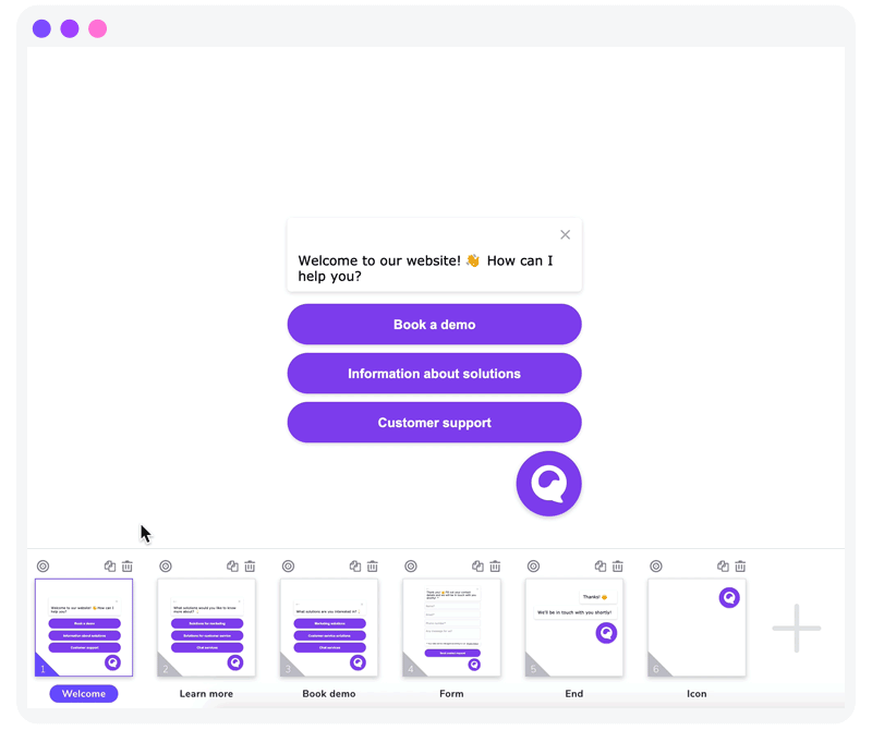 Drag and drop button-bot editor tool