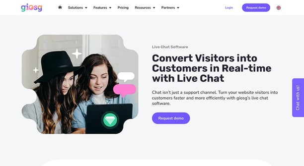 Giosg Live Chat Hero Image