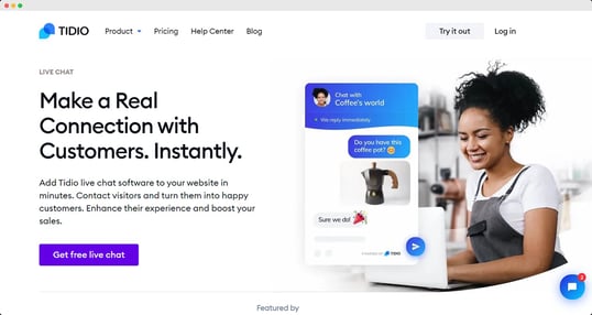 Tidio Live Chat Hero Image