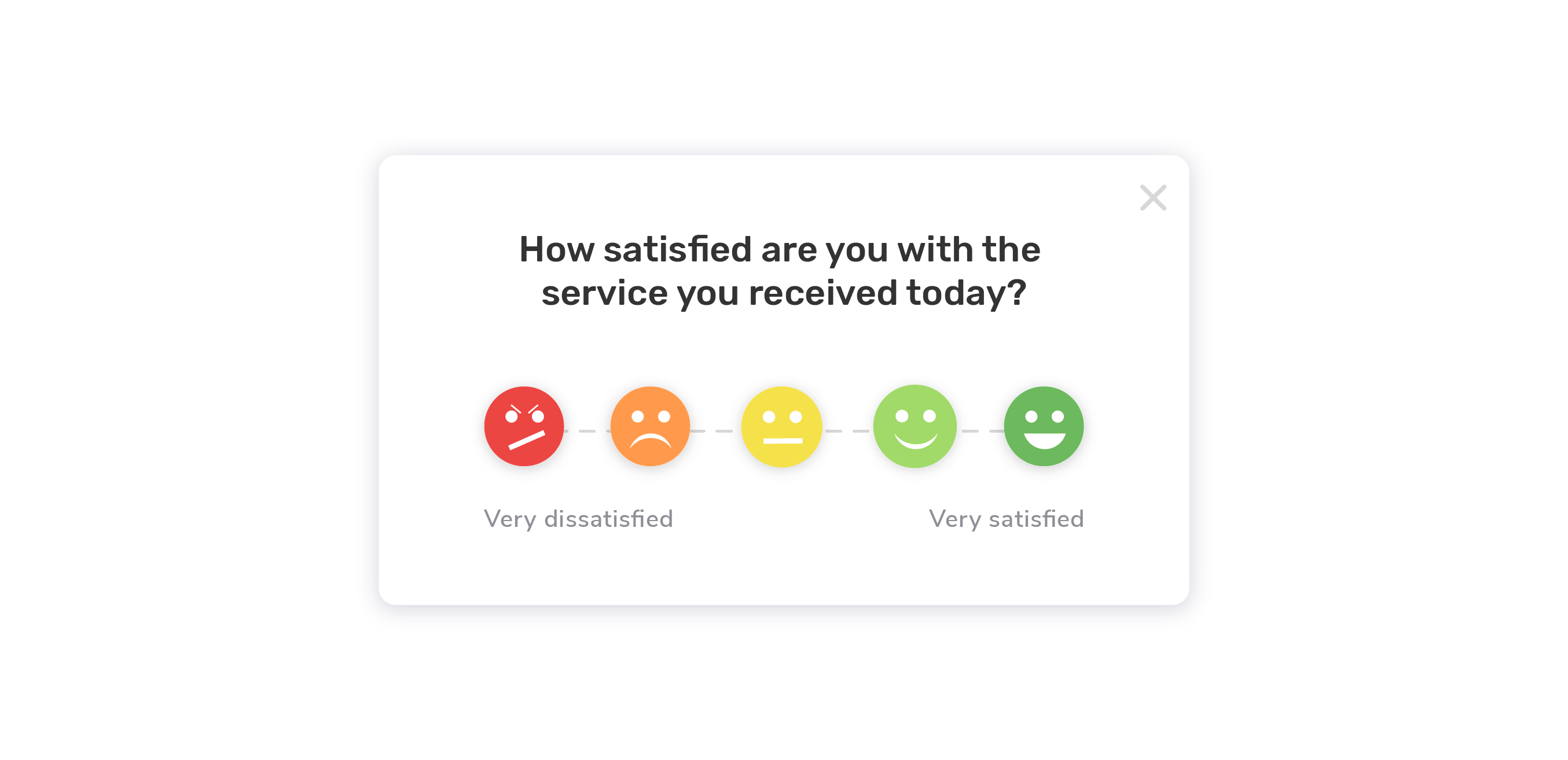Customer Satisfaction Score with a smiley face scale 
