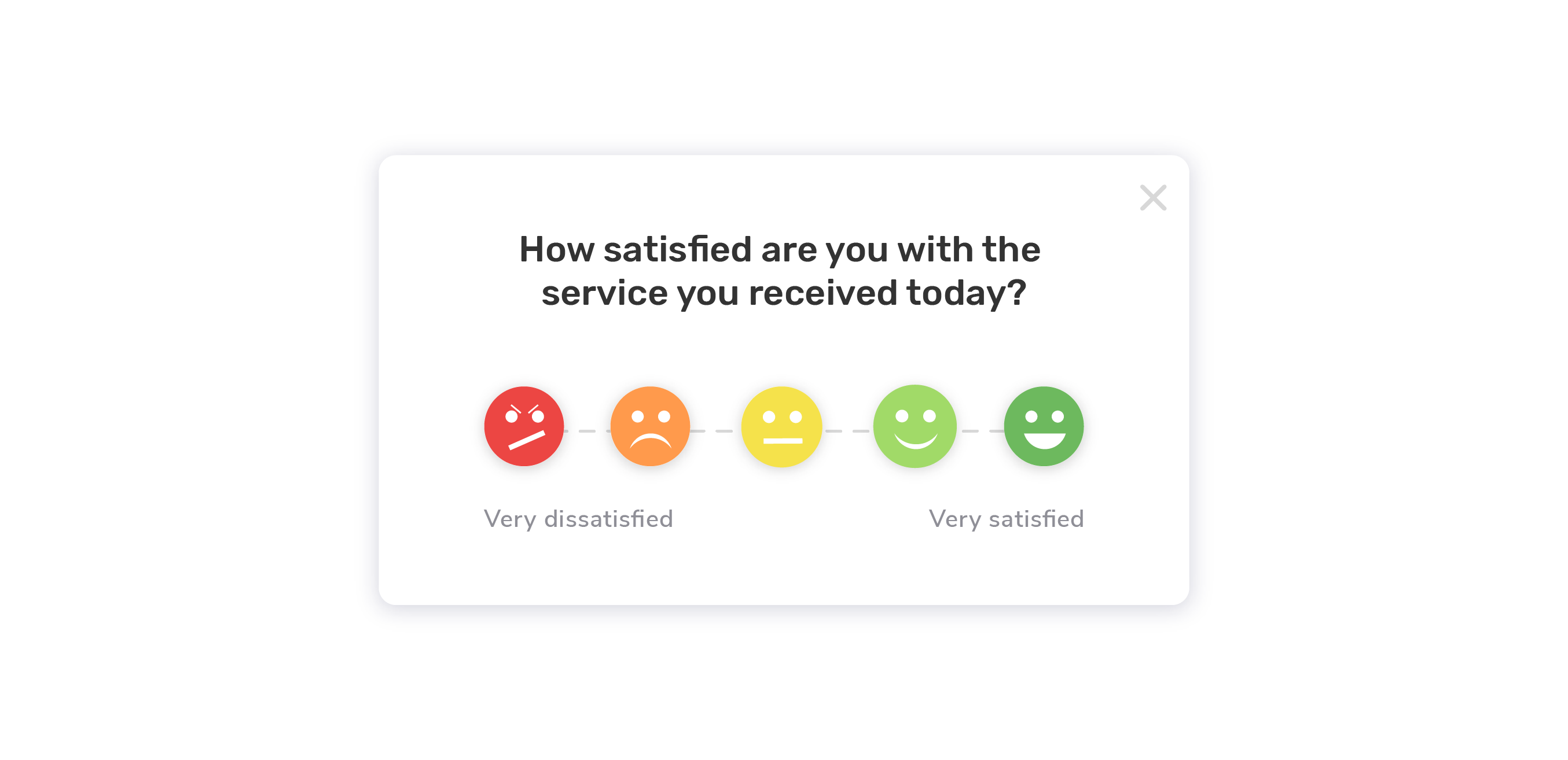 Customer Satisfaction Score with a smiley face scale 