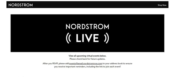 Nordstrom live stream shopping