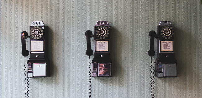 Three phones showcasing the traditional Customer support channel 