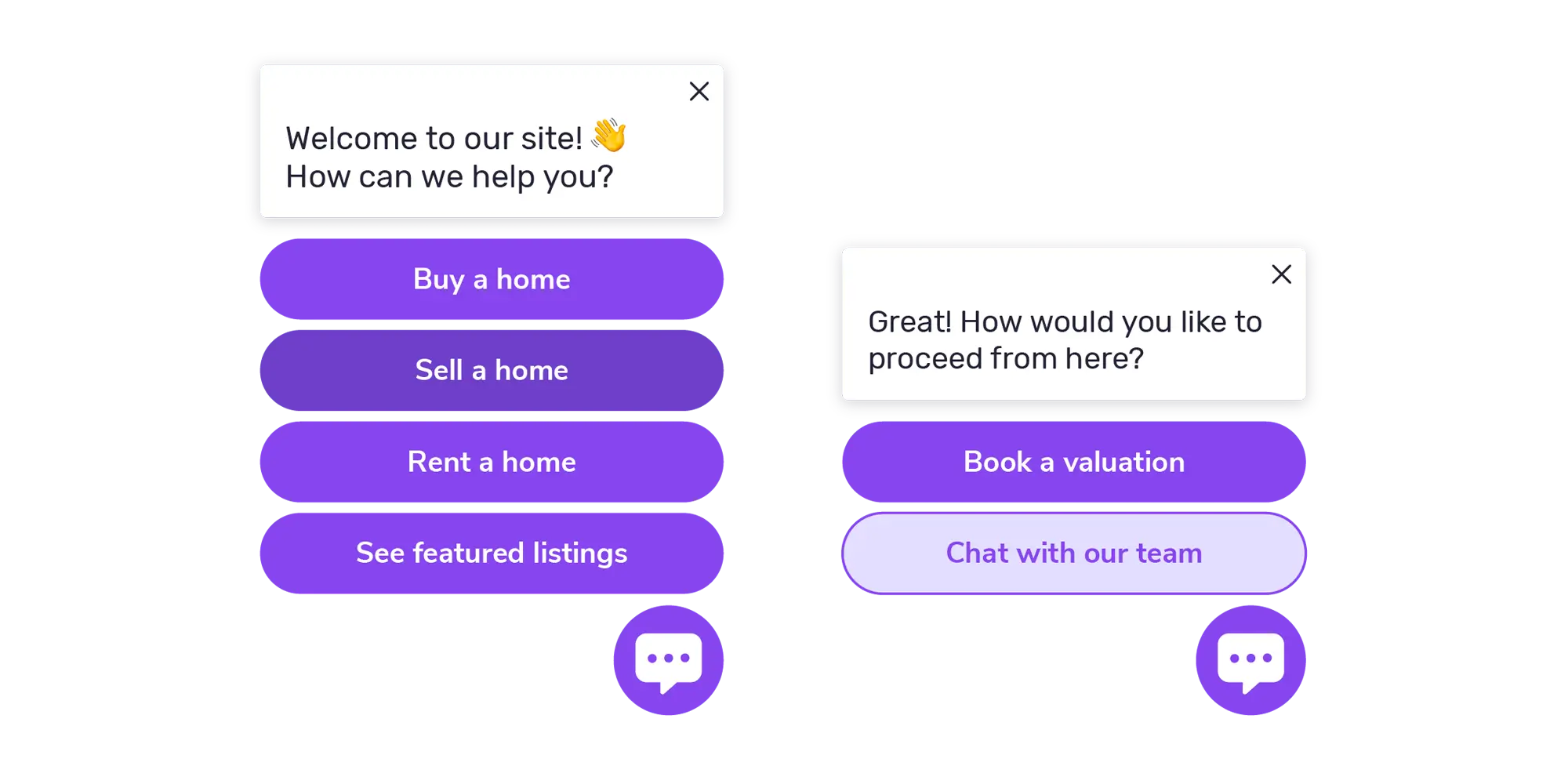Chatbot and live chat used to generate more qualified leads on estate agent website 