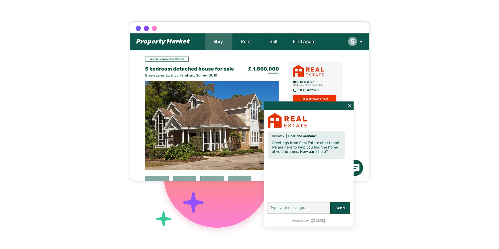 Live chat on real estate property portal 